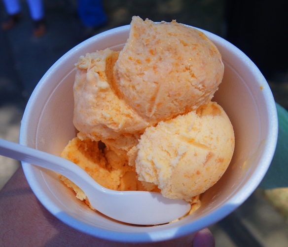 Apricot Ice Cream, Two Scoops in a Cup, Patterson, California, Apricot Fiesta