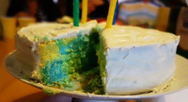 Colorful Cake, Colored Batter, Patchwork Cake, Birthday Cake