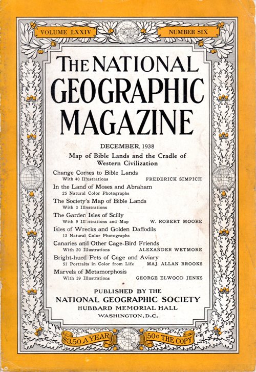December 1938, National Geographic, Holy Land, Bible Lands