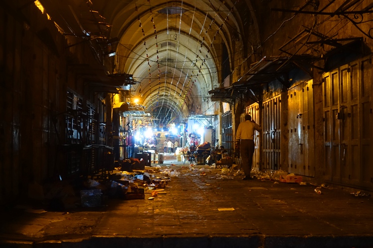 Jerusalem old city, quiet streets, Jerusalem, Night, closed shops