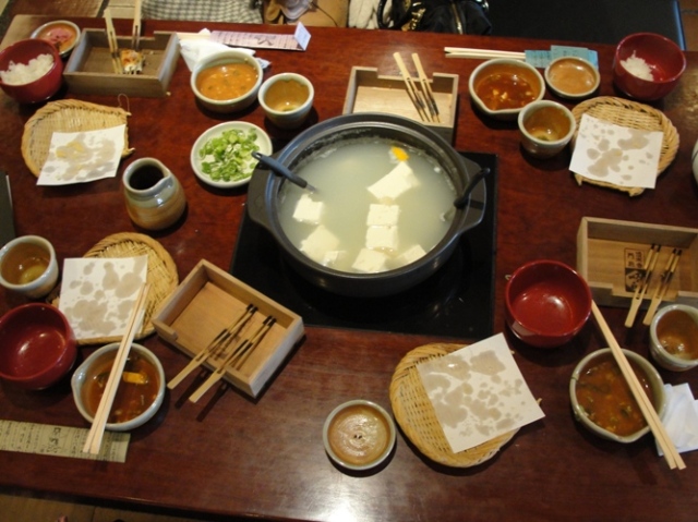 tofu restaurant, kyoto, japan, tofu, lunch