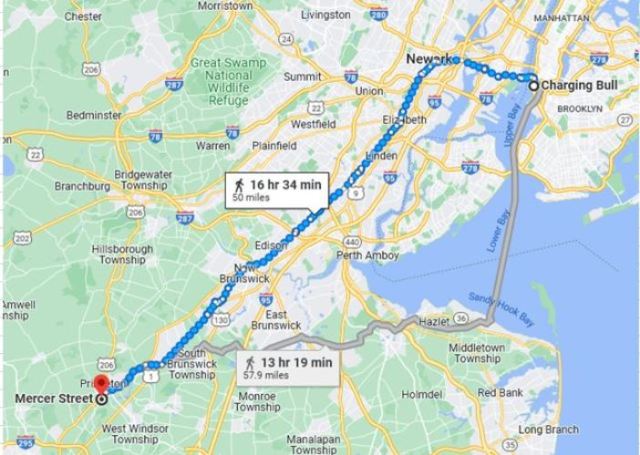 Virtual Hike, Mercer Street, Einstein, Ferry, Princeton